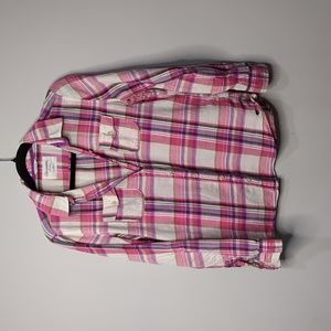 Aeropostale Pink/Purple Button Down Boyfriend Style Shirt